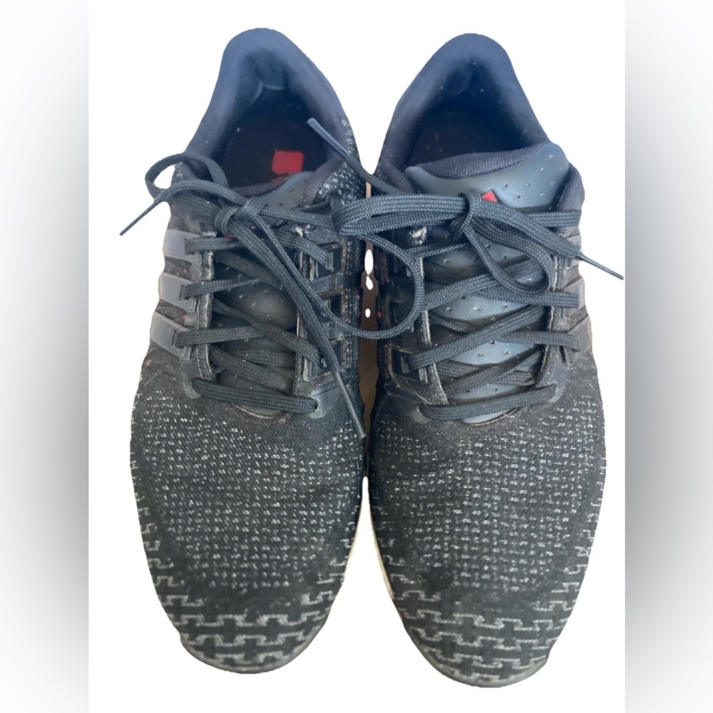 Adidas Tour360 Boost Golf Shoes Black Red Spikeless Rubber EG4877 Menʻs Size 7.5